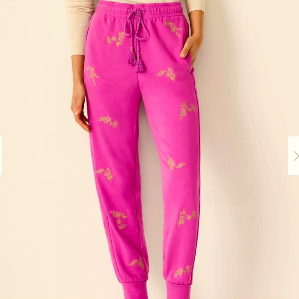 Ann Taylor Embroidered Jogger Pant, Petite Small